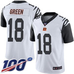 Bengals #18 A.J. Green White Men's Stitched Football Limited Rush 100Th Season Jersey Nfl