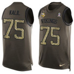 Men's Minnesota Vikings #75 Matt Kalil Green Salute To Service Hot Pressing Player Name & Number Nike Nfl Tank Top Jersey Nfl