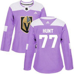 Adidas Vegas Golden Knights #77 Brad Hunt Purple Fights Cancer Women's Stitched Nhl Jersey Nhl- Women's