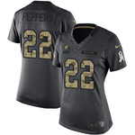 Women's Nike Browns #22 Jabrill Peppers Black Stitched Nfl Limited 2016 Salute To Service Jersey Nfl- Women's