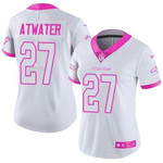 Nike Broncos #27 Steve Atwater White Pink Women's Stitched Nfl Limited Rush Fashion Jersey Nfl- Women's