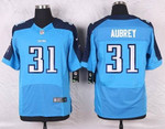Men's Tennessee Titans #31 Josh Aubrey Light Blue Team Color Nfl Nike Elite Jersey Nfl