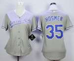 Kansas City Royals #35 Eric Hosmer Grey Women New Cool Base Jersey Mlb- Women's