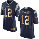 Nike Patriots #12 Tom Brady Navy Blue Team Color Men's Stitched Nfl New Elite Gold Jersey Nfl