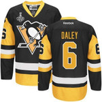 Men's Pittsburgh Penguins #6 Trevor Daley Black Third 2017 Stanley Cup Nhl Finals Patch Jersey Nhl