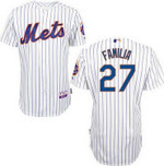 New York Mets #27 Jeurys Familia White Pinstripe Jersey Mlb