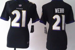 Nike Baltimore Ravens #21 Lardarius Webb Black Game Womens Jersey Nfl- Women's