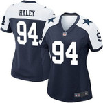 Women's Dallas Cowboys #94 Charles Haley Navy Blue Thanksgiving Retired Player NFL Nike Game Jersey NFL- Women's