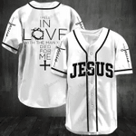 Jesus I Feel In Love White Polyester Spandex Baseball Jersey Shirt Baseball Jersey Lf