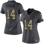 Women's New England Patriots #14 Steve Grogan Black Anthracite 2016 Salute To Service Stitched Nfl Nike Limited Jersey Nfl- Women's