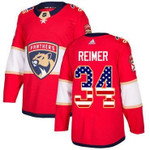 Adidas Panthers #34 James Reimer Red Home Usa Flag Stitched Nhl Jersey Nhl