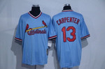 Men's St. Louis Cardinals #13 Matt Carpenter Light Blue Majestic Cool Base Cooperstown Collection Player Jersey Mlb