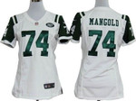Nike New York Jets #74 Nick Mangold White Game Womens Jersey Nfl- Women's