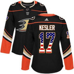 Adidas Anaheim Ducks #17 Ryan Kesler Black Home Authentic Usa Flag Women's Stitched Nhl Jersey Nhl- Women's