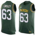 Men's Green Bay Packers #63 Corey Linsley Green Hot Pressing Player Name & Number Nike Nfl Tank Top Jersey Nfl