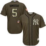 New York Yankees #5 Joe Dimaggio Green Salute To Service Stitched Mlb Jersey Mlb