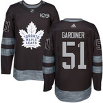 Men's Toronto Maple Leafs #51 Jake Gardiner Black 100Th Anniversary Stitched Nhl 2017 Adidas Hockey Jersey Nhl