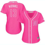 Tigers #13 Omar Vizquel Pink Fashion Women's Stitched Baseball Jersey Mlb- Women's