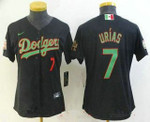 Women's Los Angeles Dodgers #7 Julio Urias Black Green Mexico 2020 World Series Stitched Mlb Jersey Mlb- Women's