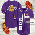Personalize Baseball Jersey -  Los Angeles Lakers All Over Print Baseball Jersey  for Fans - Baseball Jersey LF