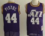 Utah Jazz #44 Pistol Pete Maravich Purple Swingman Throwback Jersey Nba