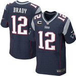 Nike New England Patriots #12 Tom Brady Blue C Patch Elite Jersey Nfl