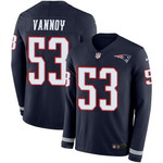 Nike Patriots #53 Kyle Van Noy Navy Blue Team Color Men's Stitched Nfl Limited Therma Long Sleeve Jersey Nfl