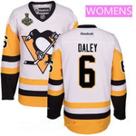 Women's Pittsburgh Penguins #6 Trevor Daley White Third 2017 Stanley Cup Finals Patch Stitched Nhl Reebok Hockey Jersey Nhl