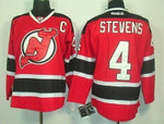 New Jersey Devils #4 Scott Stevens Red With Black Jersey Nhl