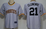 Pittsburgh Pirates #21 Roberto Clemente Gray Throwback Jersey Mlb