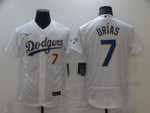 Men Los Angeles Dodgers 7 Urias Champion Of White Gold And Blue Characters Elite 2021 Nike Mlb Jersey Mlb