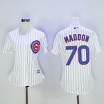 Women's Chicago Cubs Coach #70 Joe Maddon White Home Mlb Cool Base Stitched Baseball Jersey Mlb- Women's