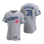 Los Angeles Dodgers #31 Joc Pederson Gray 2020 World Series Champions Road Jersey Mlb