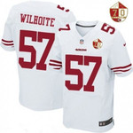 Men's San Francisco 49Ers #57 Michael Wilhoite White 70Th Anniversary Patch Stitched Nfl Nike Elite Jersey Nfl