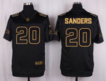 Nike Lions #20 Barry Sanders Black Men's Stitched Nfl Elite Pro Line Gold Collection Jersey Nfl