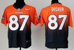 Nike Denver Broncos #87 Eric Decker Orange/Blue Fadeaway Elite Jersey Nfl