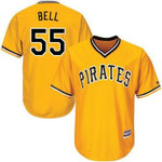 Men's Pittsburgh Pirates #55 Josh Bell Gold Cool Base Stitched Baseball Jersey Mlb