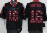 Nike San Francisco 49Ers #16 Joe Montana Lights Out Black Ornamented Elite Jersey Nfl