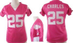 Nike Kansas City Chiefs #25 Jamaal Charles 2012 Pink Womens Draft Him Ii Top Jersey Nfl- Women's