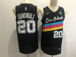 Men's San Antonio Spurs #20 Manu Ginobili Black 2021 Nike City Edition Swingman Stitched Nba Jersey With The New Sponsor Logo Nba