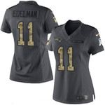 Women's New England Patriots #11 Julian Edelman Black Anthracite 2016 Salute To Service Stitched NFL Nike Limited Jersey NFL- Women's