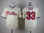 Philadelphia Phillies #33 Cliff Lee Cream Jersey Mlb