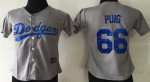 Women's Los Angeles Dodgers #66 Yasiel Puig 2014 Gray Jersey Mlb- Women's