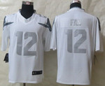 Nike Seattle Seahawks #12 Fan Platinum White Limited Jersey Nfl