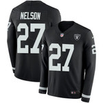 Nike Raiders #27 Reggie Nelson Black Team Color Men's Stitched Nfl Limited Therma Long Sleeve Jersey Nfl