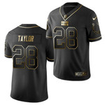 Men's Indianapolis Colts #28 Jonathan Taylor Black 2020 Nfl Draft Golden Edition Nike Jersey Nfl