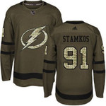Adidas Lightning #91 Steven Stamkos Green Salute To Service Stitched Nhl Jersey Nhl
