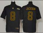 Men's Baltimore Ravens #8 Lamar Jackson Black 2020 Nike Flocked Leopard Print Vapor Limited Nfl Jersey Nfl