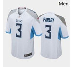 Men Tennessee Titans #3 Caleb Farley White Blue 2021 Draft Jersey Nfl