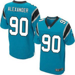 Men's Carolina Panthers #90 Frank Alexander Light Blue Alternate Nfl Nike Elite Jersey Nfl
